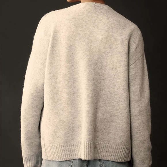 ANTHROPOLOGIE Gray Cardigan with an Attached Scarf - Picture 2 of 5